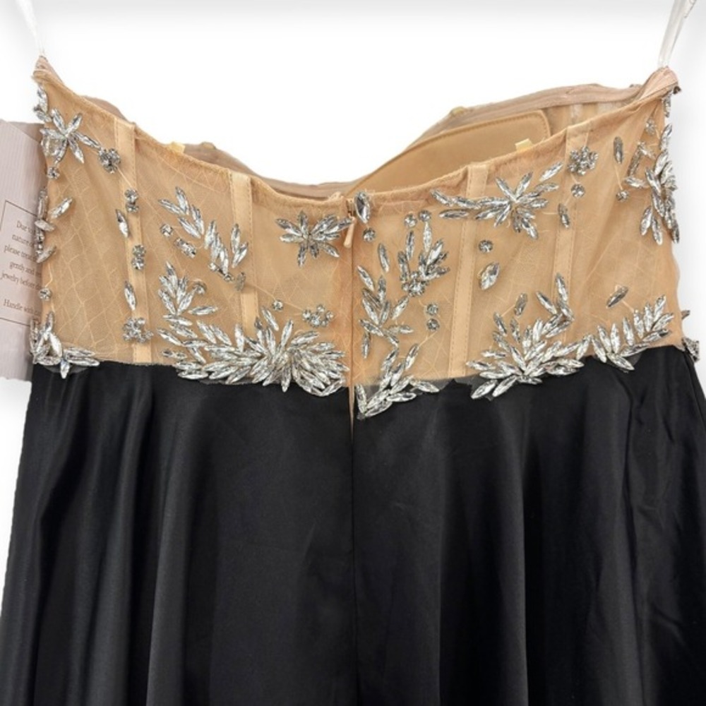 NWT Mac Duggal Black Nude Strapless Embellished Bustier Ball Gown $898 - Size 8 - Picture 11 of 15